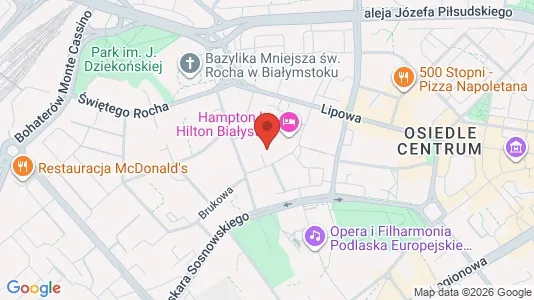 Apartments for rent i Białystok - kort over placeringen