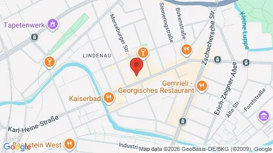Apartments for rent i Leipzig - kort over placeringen