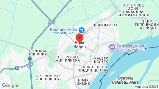 Apartments for rent i Vidin - kort over placeringen