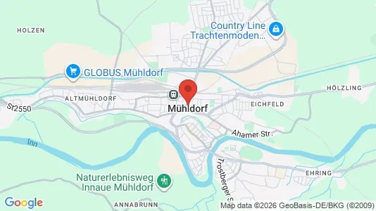 Apartments for rent i Mühldorf - kort over placeringen