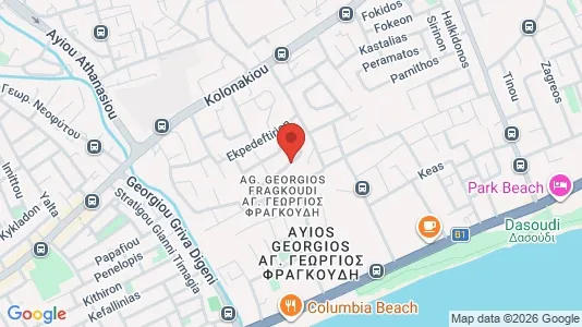 Apartments for rent i Agios Athanasios - kort over placeringen