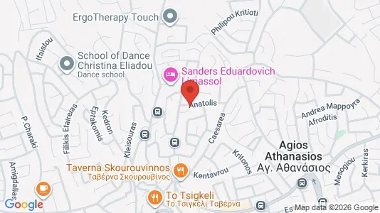 Apartments for rent i Agios Athanasios - kort over placeringen