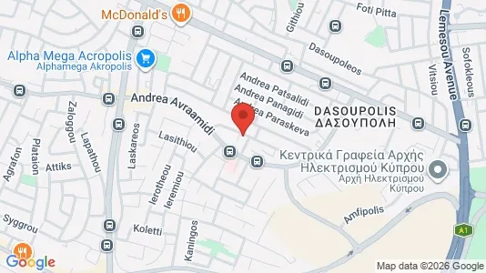 Apartments for rent i Nicosia Strovolos - kort over placeringen