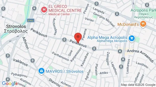 Apartments for rent i Nicosia Strovolos - kort over placeringen