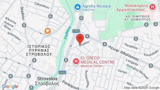 Apartments for rent i Nicosia Strovolos - kort over placeringen
