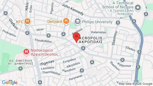 Apartments for rent i Nicosia Strovolos - kort over placeringen