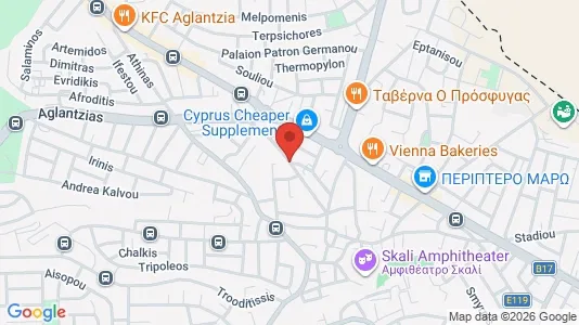 Apartments for rent i Nicosia Aglantzia - kort over placeringen