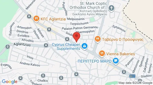 Apartments for rent i Nicosia Aglantzia - kort over placeringen