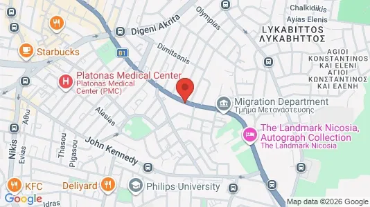 Apartments for rent i Nicosia Lefkosia - kort over placeringen