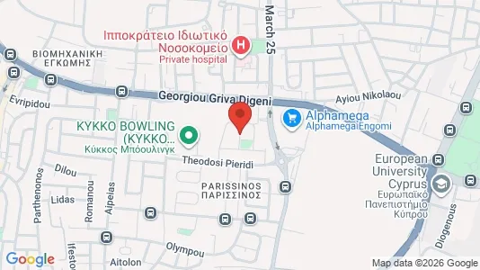 Apartments for rent i Nicosia Egkomi - kort over placeringen