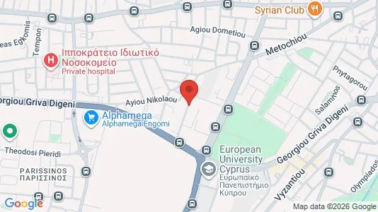 Apartments for rent i Nicosia Egkomi - kort over placeringen
