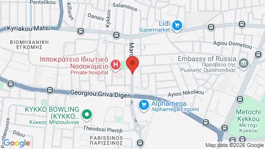 Apartments for rent i Nicosia Egkomi - kort over placeringen