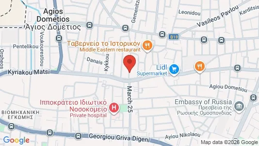 Apartments for rent i Nicosia Agios Dometios - kort over placeringen
