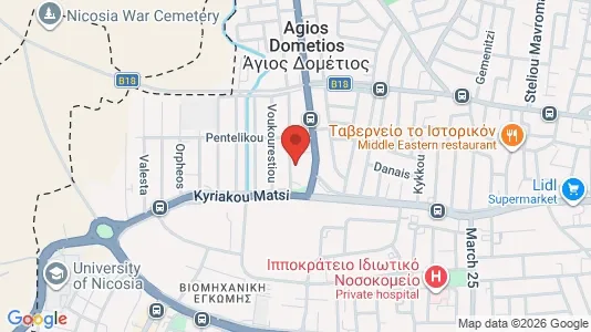 Apartments for rent i Nicosia Agios Dometios - kort over placeringen