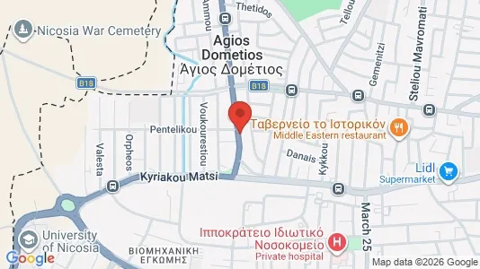 Apartments for rent i Nicosia Agios Dometios - kort over placeringen