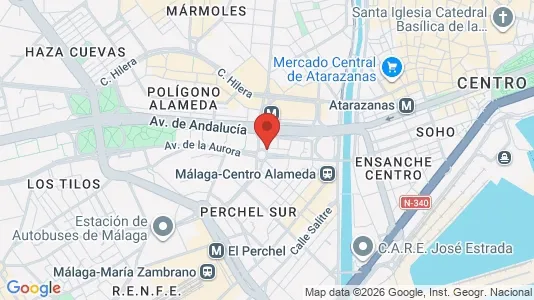 Apartments for rent i Málaga - kort over placeringen