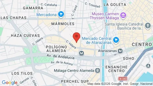 Apartments for rent i Málaga - kort over placeringen