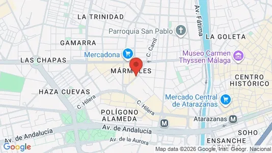 Apartments for rent i Málaga - kort over placeringen