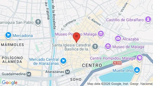 Apartments for rent i Málaga - kort over placeringen