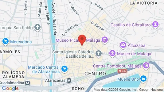Apartments for rent i Málaga - kort over placeringen