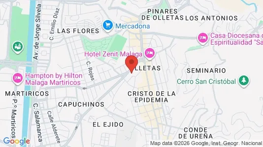 Rooms for rent i Málaga - kort over placeringen