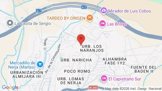 Apartments for rent i Nerja - kort over placeringen
