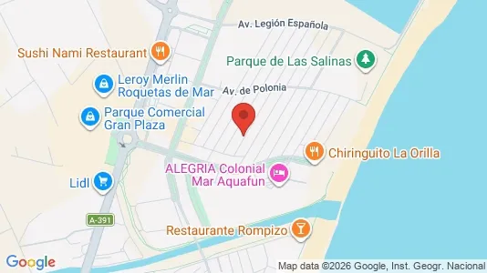 Apartments for rent i Roquetas de Mar - kort over placeringen