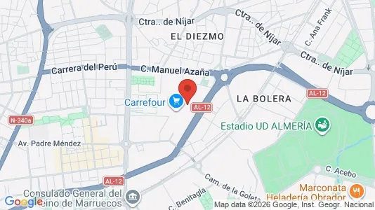 Rooms for rent i Almería - kort over placeringen
