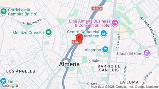 Rooms for rent i Almería - kort over placeringen