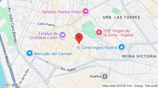Apartments for rent i Huelva - kort over placeringen