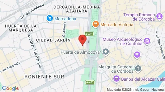 Rooms for rent i Córdoba - kort over placeringen