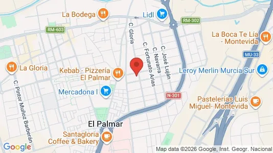 Rooms for rent i Murcia - kort over placeringen