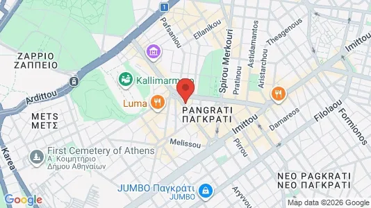 Apartments for rent i Athens Pagrati - kort over placeringen