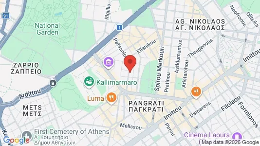 Apartments for rent i Athens Pagrati - kort over placeringen