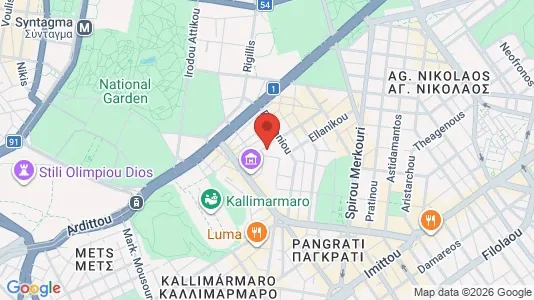 Apartments for rent i Athens Pagrati - kort over placeringen