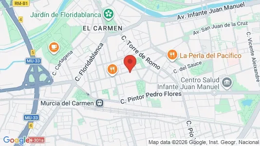 Rooms for rent i Murcia - kort over placeringen