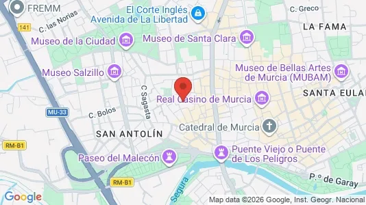 Apartments for rent i Murcia - kort over placeringen