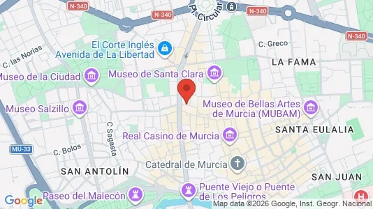 Apartments for rent i Murcia - kort over placeringen