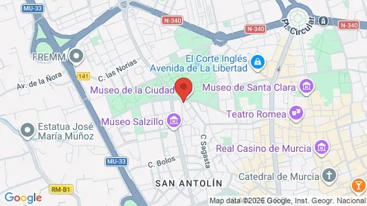 Rooms for rent i Murcia - kort over placeringen
