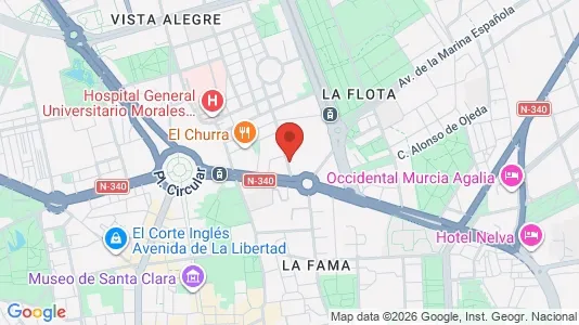 Apartments for rent i Murcia - kort over placeringen