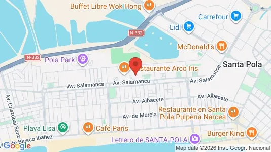 Apartments for rent i Santa Pola - kort over placeringen