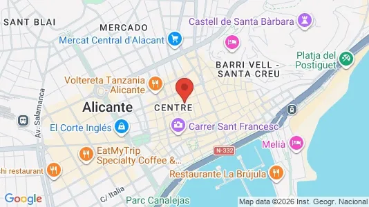 Apartments for rent i Alicante/Alacant - kort over placeringen