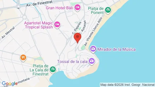 Apartments for rent i Benidorm - kort over placeringen