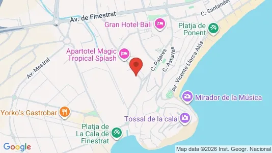 Apartments for rent i Benidorm - kort over placeringen