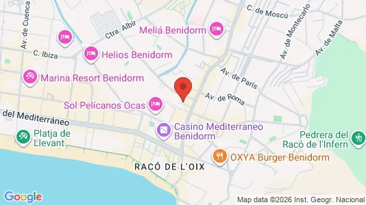 Apartments for rent i Benidorm - kort over placeringen