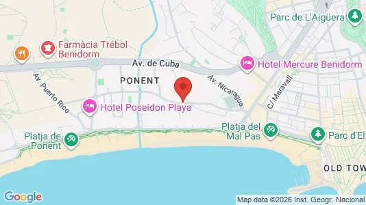 Apartments for rent i Benidorm - kort over placeringen