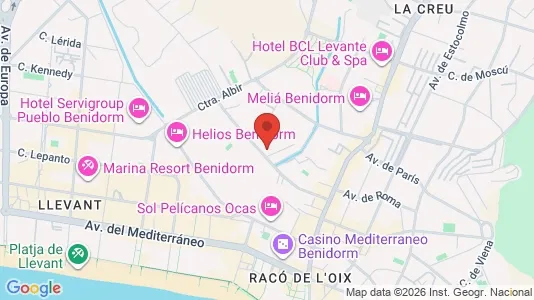 Apartments for rent i Benidorm - kort over placeringen
