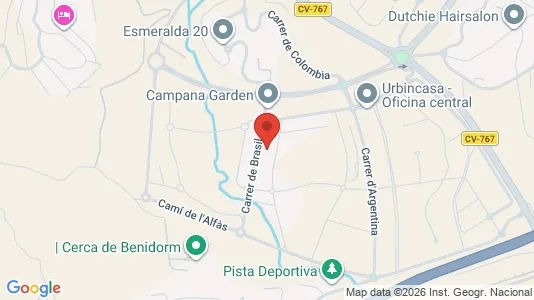 Apartments for rent i Finestrat - kort over placeringen