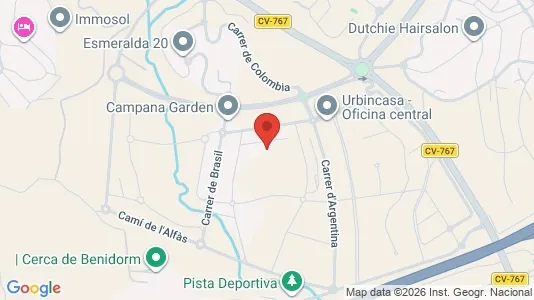 Apartments for rent i Finestrat - kort over placeringen