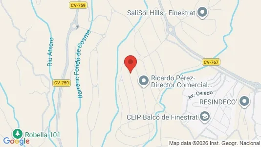 Apartments for rent i Finestrat - kort over placeringen